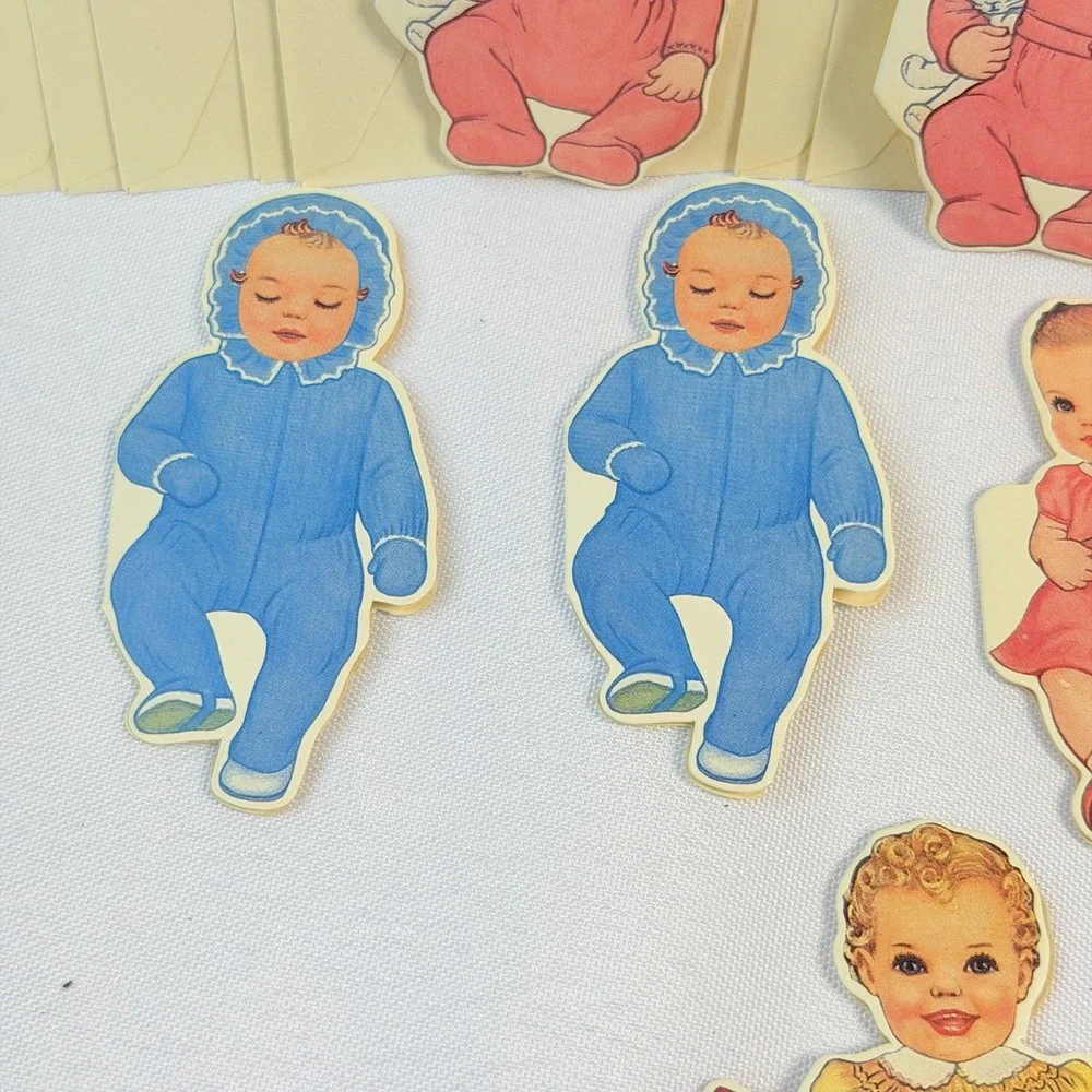 12 Vintage 1980's Merrimack Die Cut Victorian Style Gift Tags Child Doll Cottage